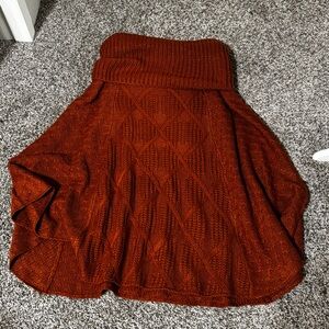 NWOT Burnt Orange Poncho Sweater